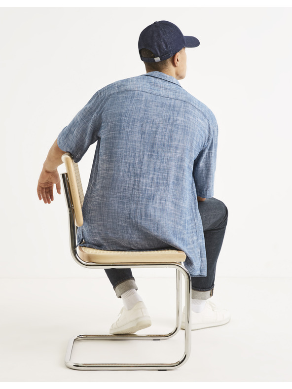 Celio Синя мъжка риза на райета Celio Tallinn