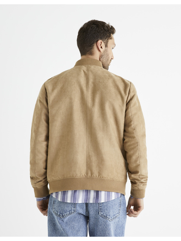 Celio Светлокафяв мъжки бомбър от велур Celio Budain