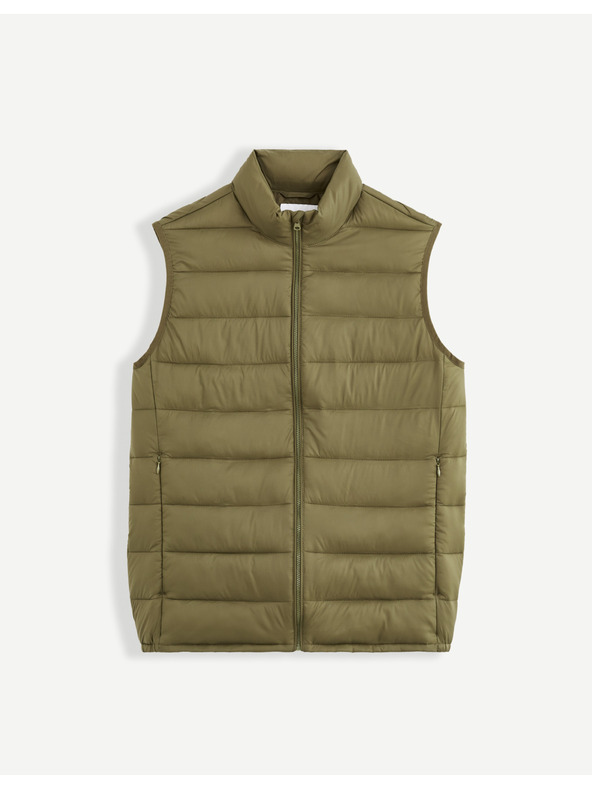 Celio Мъжка ватирана жилетка в цвят каки Celio