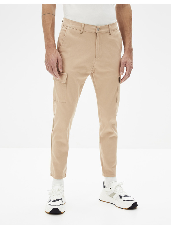 Celio Бежов мъжки панталон с джобове Celio Cargo Ronar