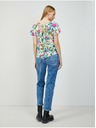 Orsay Зелено-бяла блуза на цветя с връзки на гърба ORSAY
