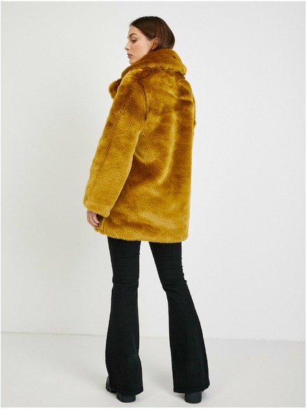 Orsay Дамско палто в цвят горчица от изкуствена кожа ORSAY