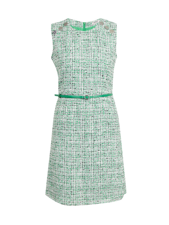 Orsay Зелена дамска рокля с колан и десен ORSAY