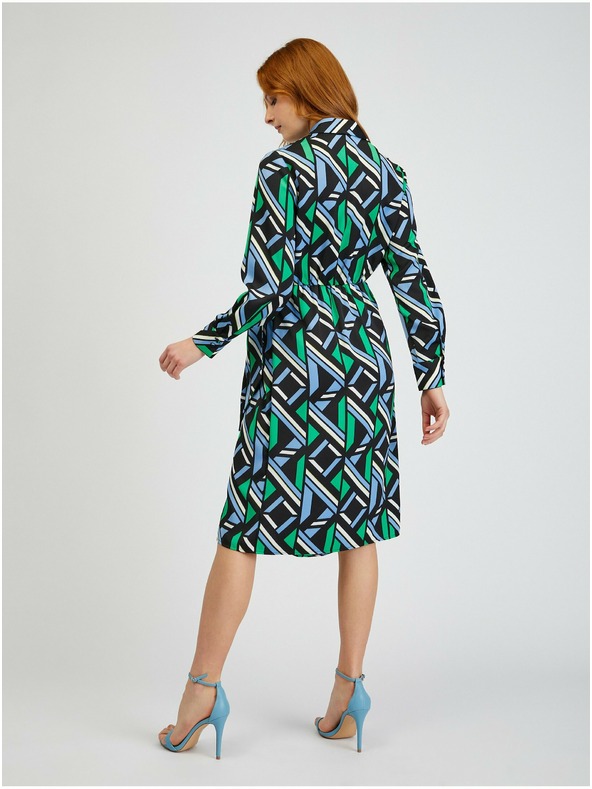 Orsay Зелено-черна дамска рокля на каре ORSAY