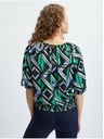 Orsay Черно-зелена дамска блуза с десен ORSAY
