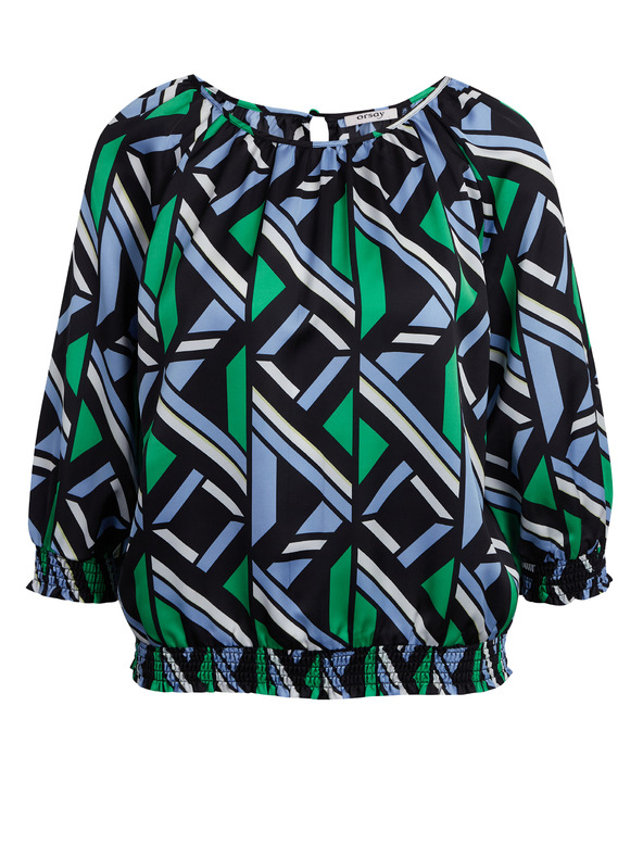 Orsay Черно-зелена дамска блуза с десен ORSAY