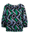 Orsay Черно-зелена дамска блуза с десен ORSAY
