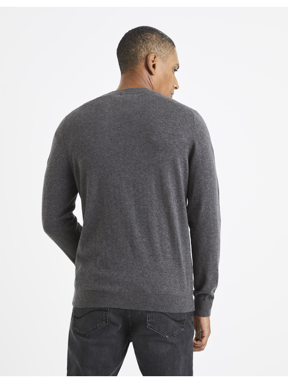 Celio Сив мъжки основен пуловер Celio