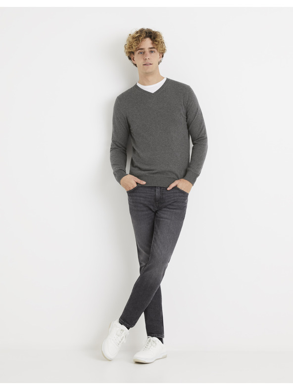 Celio Celio Veviflex Сив пуловер от вълна