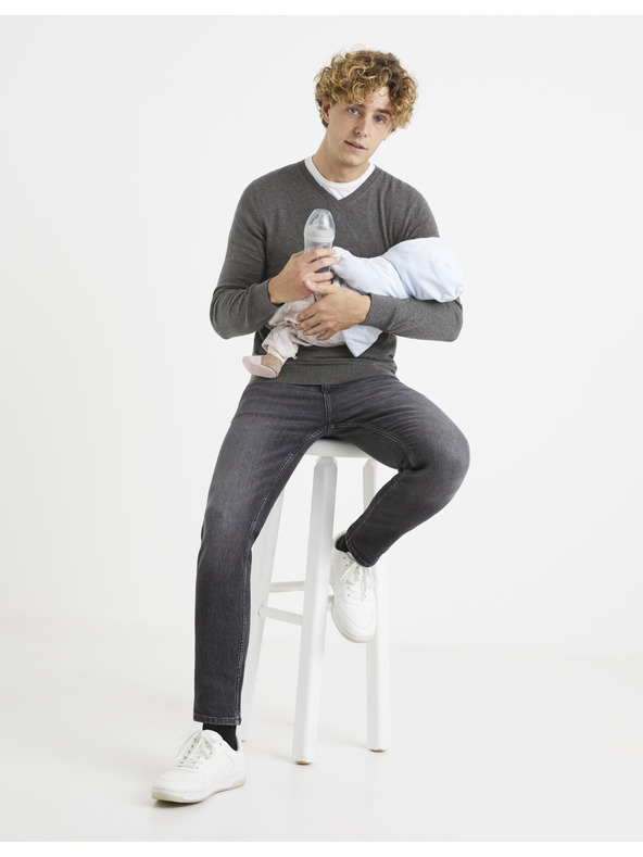 Celio Celio Veviflex Сив пуловер от вълна