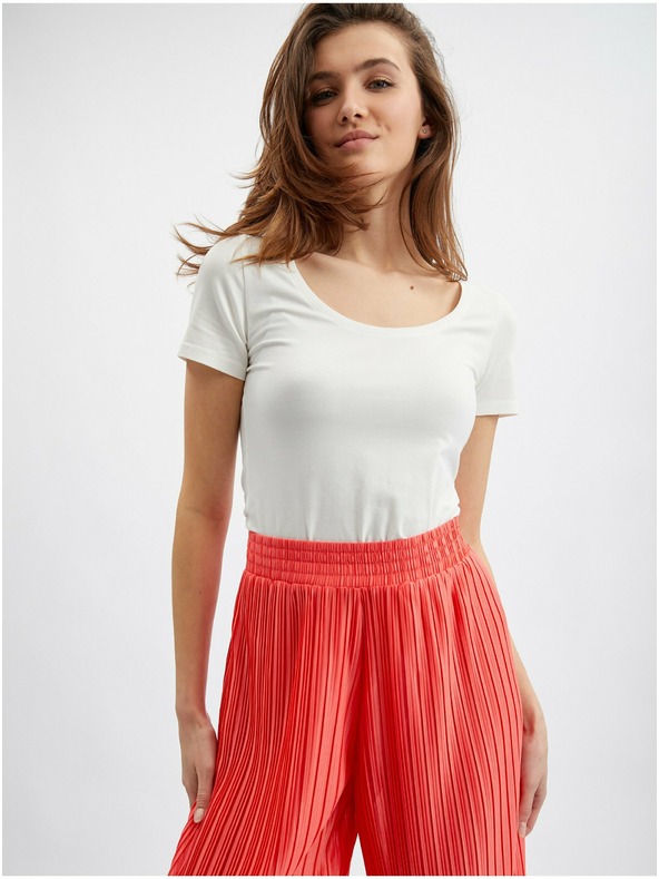 Orsay Червен дамски широк панталон ORSAY