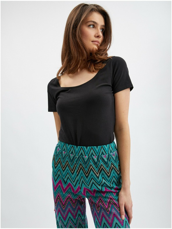 Orsay Розово-зелен дамски панталон с десен ORSAY