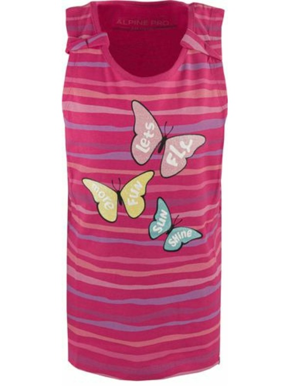 ALPINE PRO Тъмнорозов детски щампован потник ALPINE PRO Holso