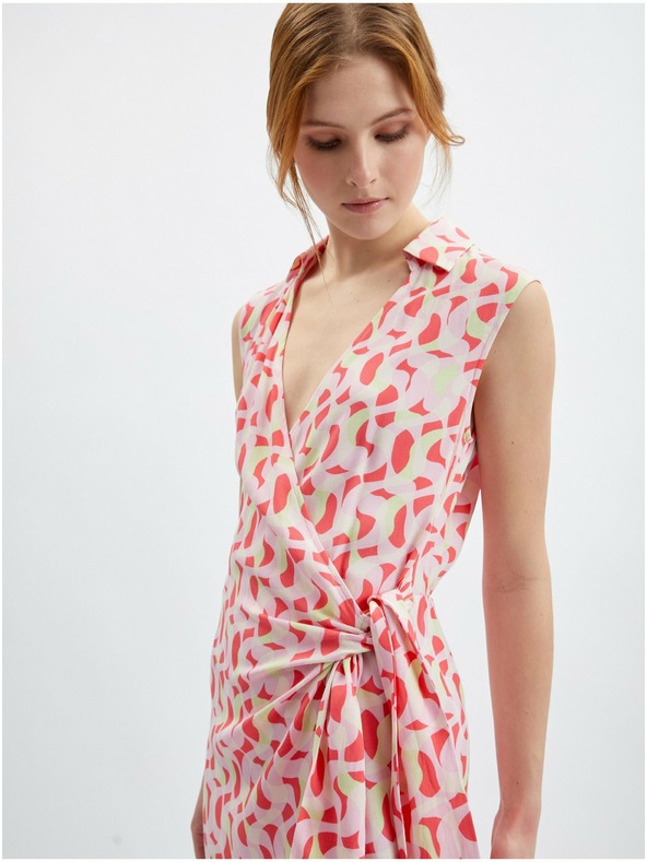 Orsay Розова дамска рокля с десен ORSAY