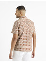 Celio Кафяво-кремава мъжка риза с шарки Celio Daprint