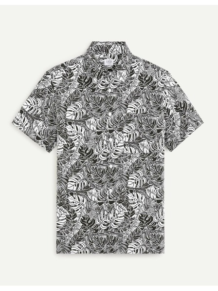 Celio Бяло-черна мъжка риза с шарки Celio Daprinti