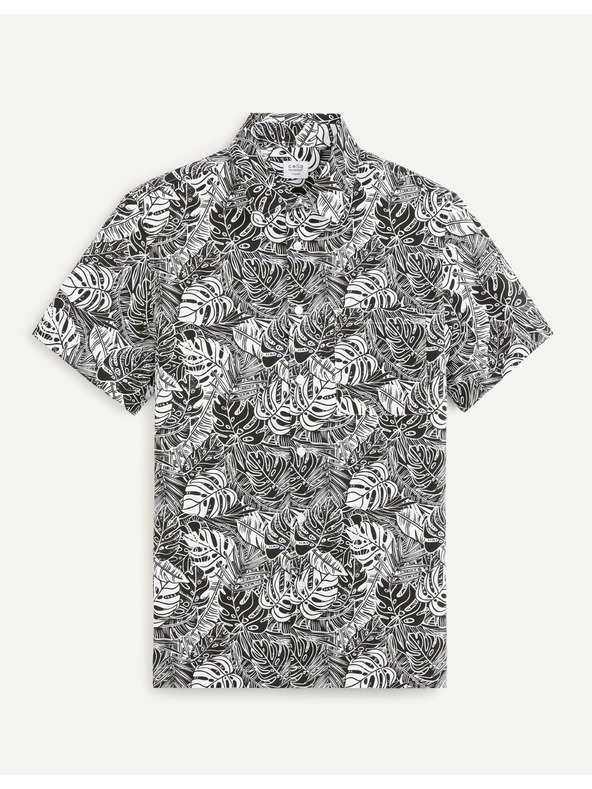 Celio Бяло-черна мъжка риза с шарки Celio Daprinti