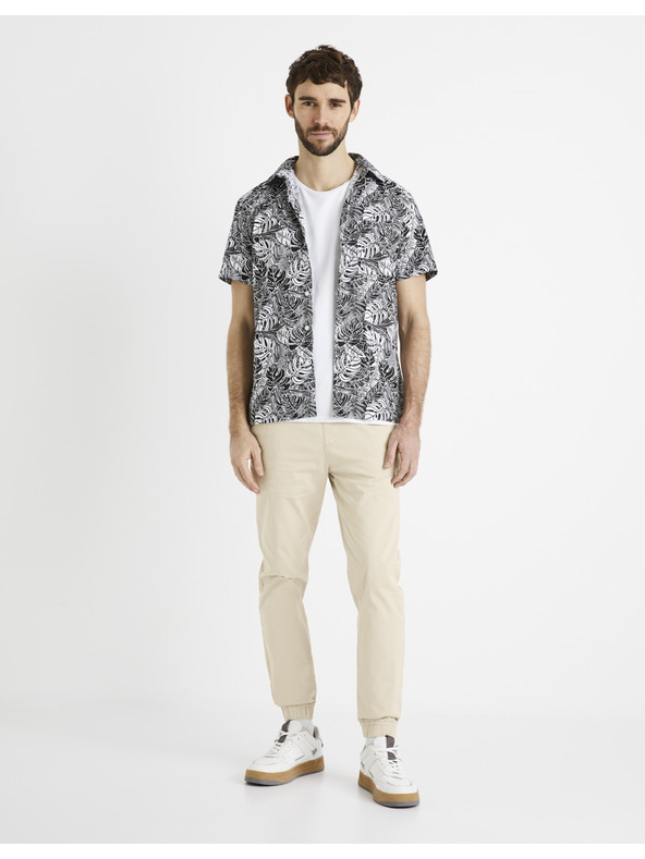 Celio Бяло-черна мъжка риза с шарки Celio Daprinti