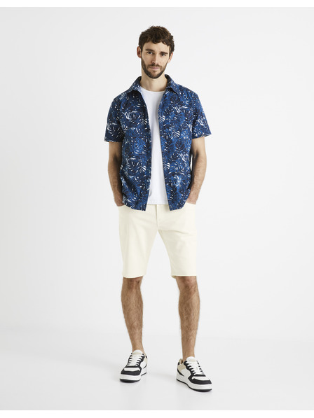 Celio Тъмносиня мъжка риза с шарки Celio Daprinti