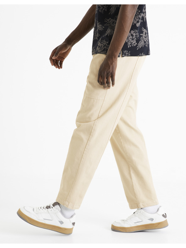 Celio Кремави мъжки панталони с къси крачоли Celio Dorust