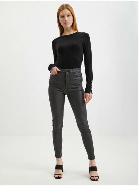 Orsay Сив дамски панталон от изкуствена кожа ORSAY