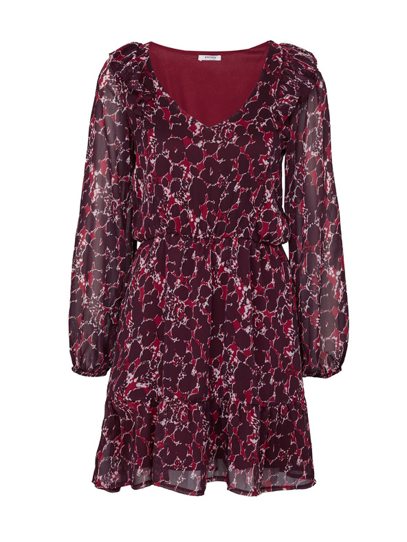 Orsay Винена дамска рокля с десен ORSAY