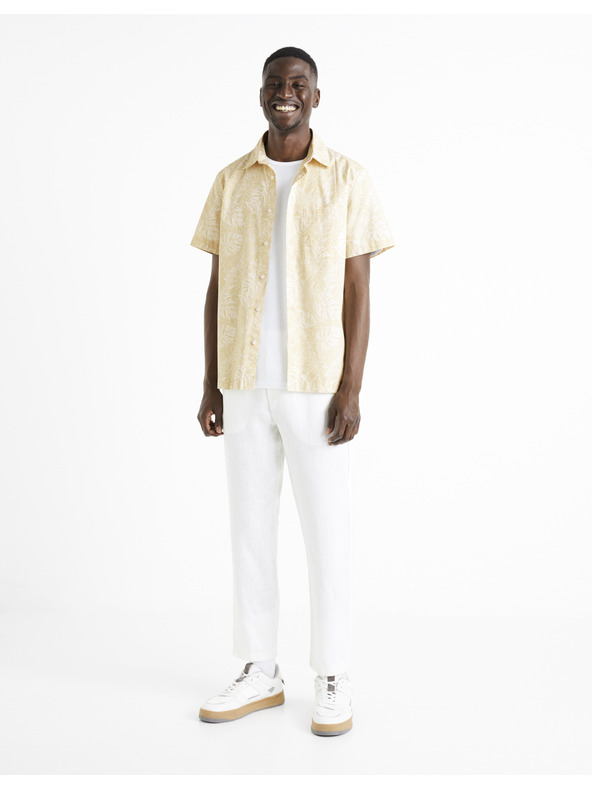 Celio Бежова мъжка риза с шарки Celio Daprinti