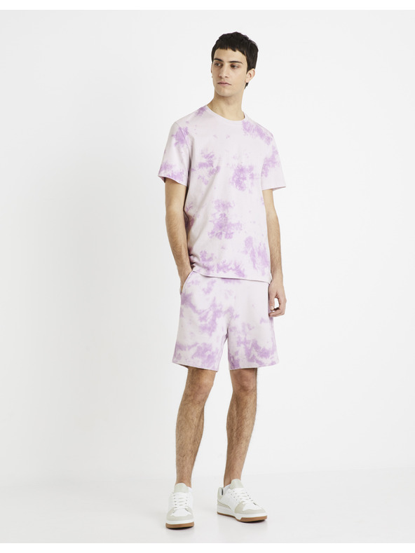 Celio Лилави мъжки спортни къси панталони щампа батик Celio Doengame