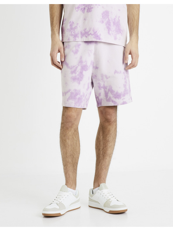 Celio Лилави мъжки спортни къси панталони щампа батик Celio Doengame