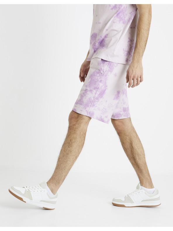 Celio Лилави мъжки спортни къси панталони щампа батик Celio Doengame