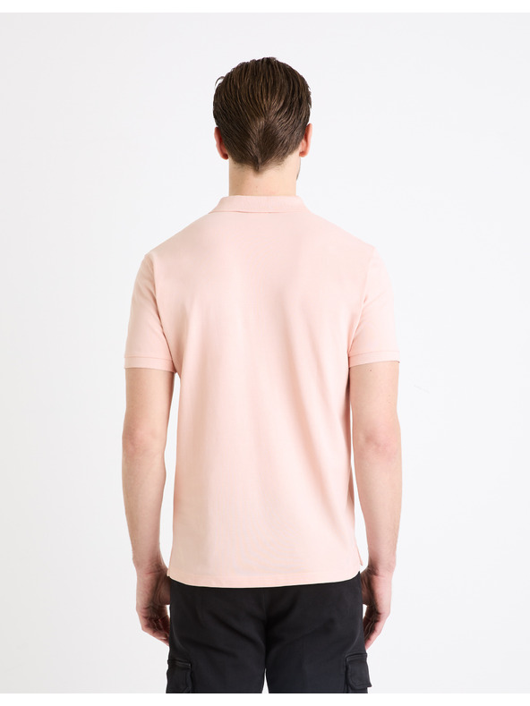 Celio Светлорозова мъжка основна поло тениска Celio Teone