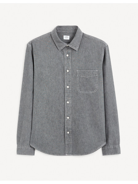 Celio Сива мъжка дънкова риза Celio Gagusti1