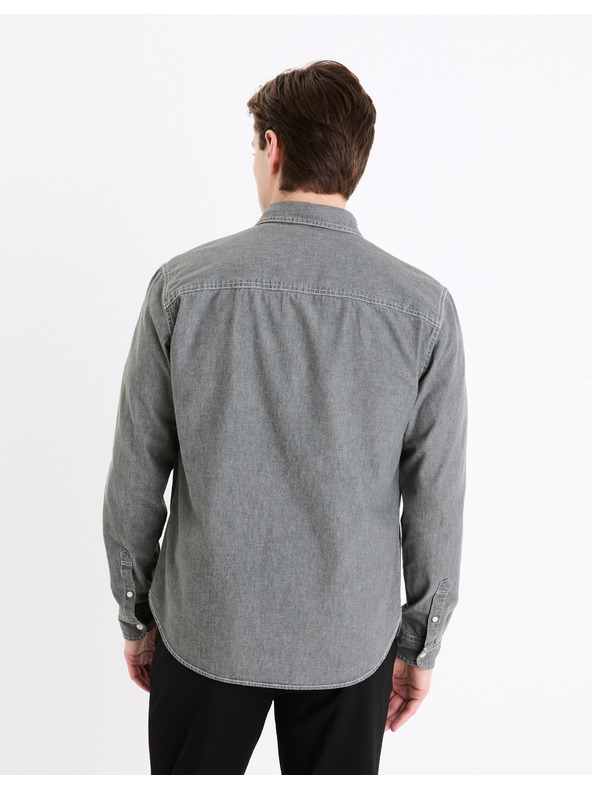 Celio Сива мъжка дънкова риза Celio Gagusti1