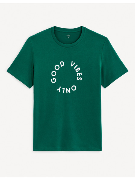 Celio Тъмнозелена мъжка тениска Celio Gecircu