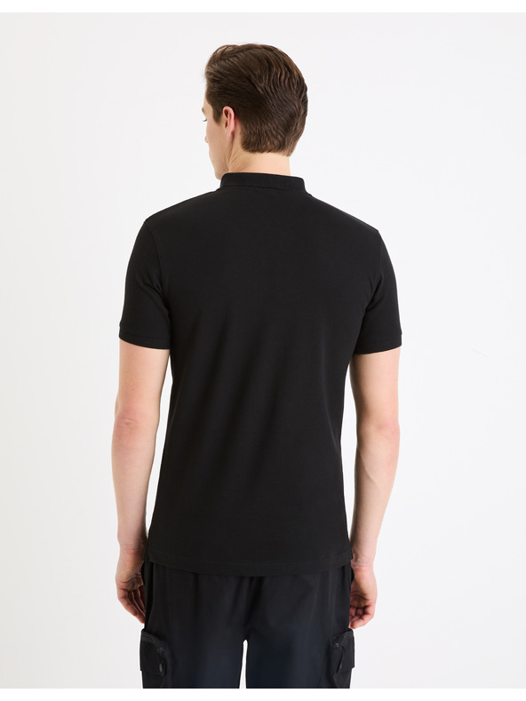 Celio Черна мъжка основна поло риза Celio Gebenoit