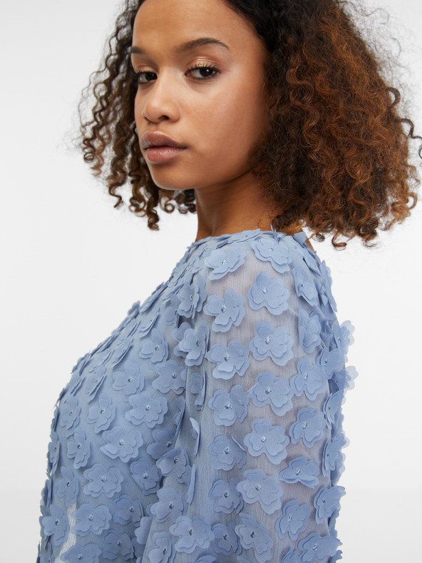 Orsay Светло синя дамска блуза на цветя ORSAY