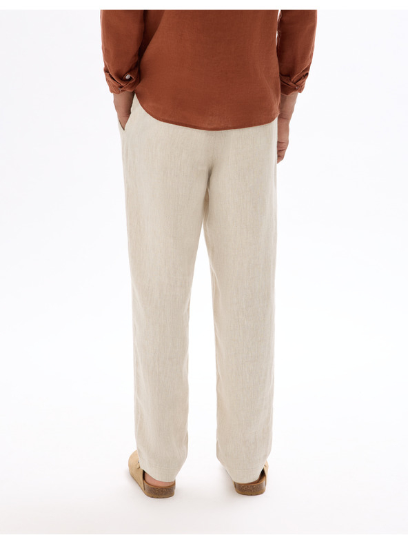 Celio Бежов мъжки ленен панталон Celio Dolinus