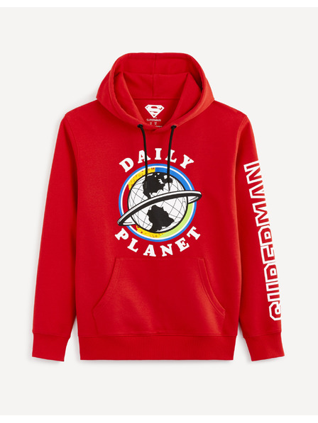 Celio Червен мъжки суитшърт с щампа Celio Lvemansw