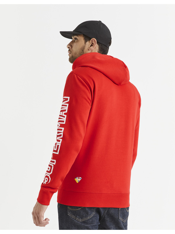 Celio Червен мъжки суитшърт с щампа Celio Lvemansw