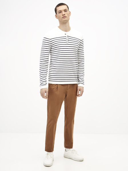 Celio Син и бял мъжки раиран пуловер Celio