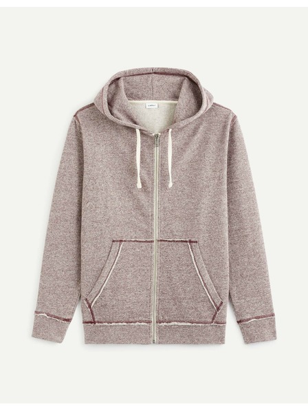 Celio Бургундска мъжка блуза с качулка Celio
