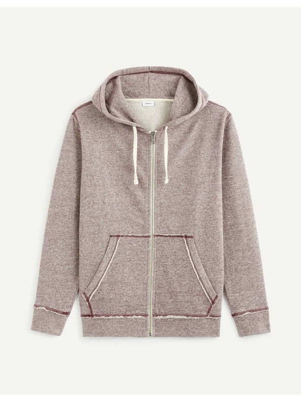 Celio Бургундска мъжка блуза с качулка Celio