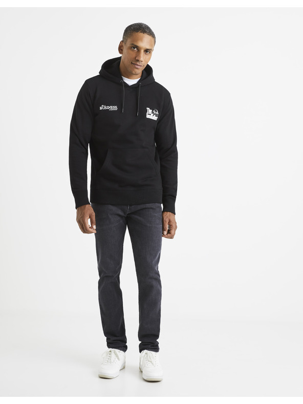 Celio Черно мъжко яке с качулка Celio Lvegodsw