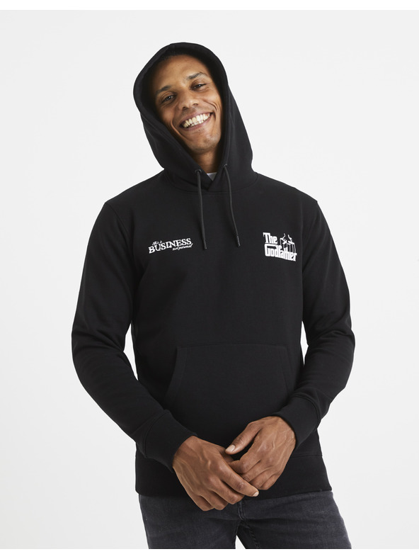 Celio Черно мъжко яке с качулка Celio Lvegodsw