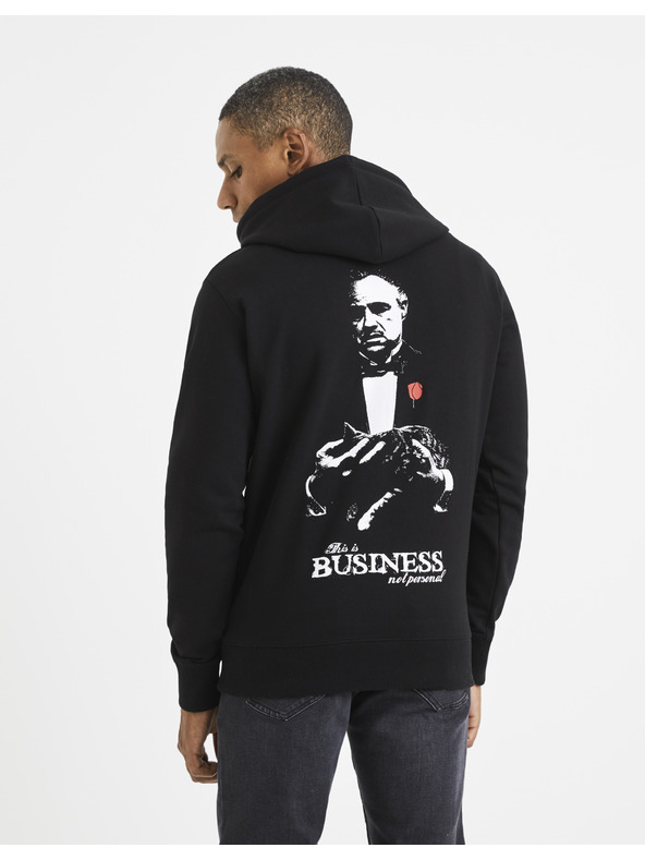 Celio Черно мъжко яке с качулка Celio Lvegodsw