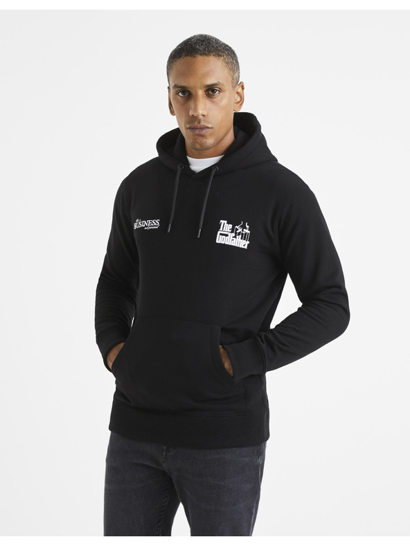 Celio Черно мъжко яке с качулка Celio Lvegodsw