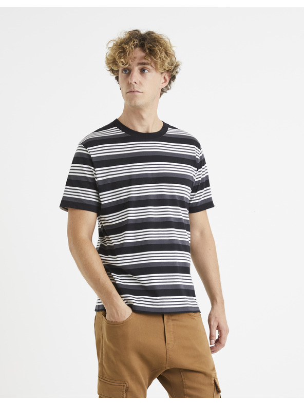 Celio Черна раирана основна риза Celio Veband