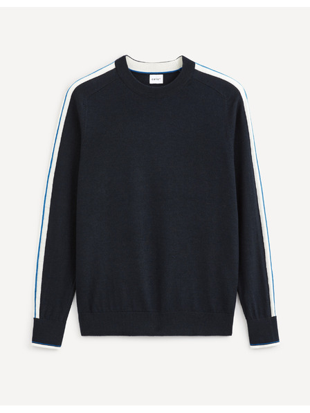 Celio Тъмносин пуловер с вълна Celio Veritas