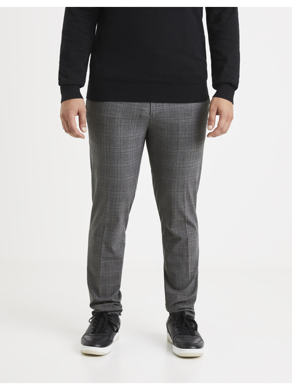 Celio Сив кариран панталон Celio Volouis2