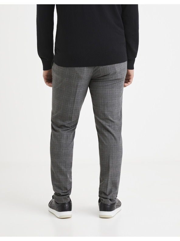 Celio Сив кариран панталон Celio Volouis2